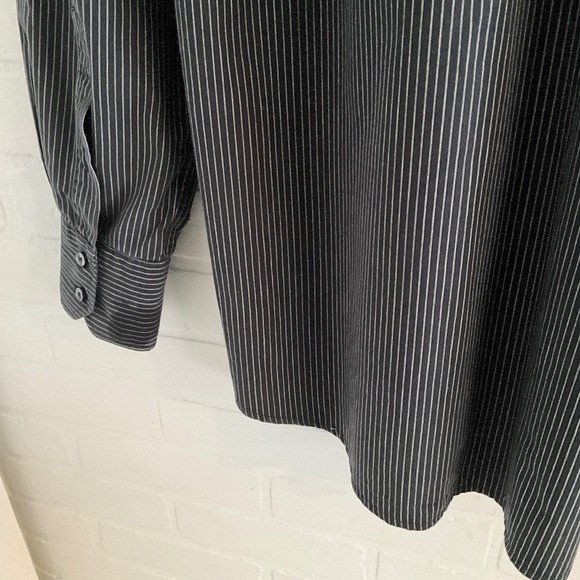 Balenciaga Men’s Button down shirt Pinstripe Black White 100% cotton FLAW XL - Picture 5 of 14